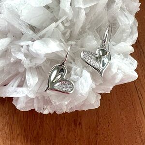 Judith Ripka Fine Jewelry Eros Diamond Heart Drop Earrings